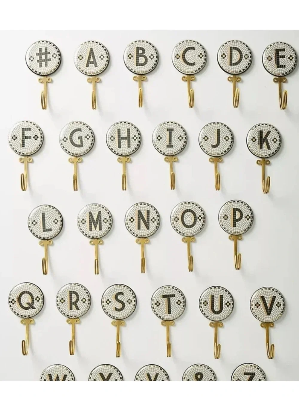 NWOT Bistro Tile Monogram Hook